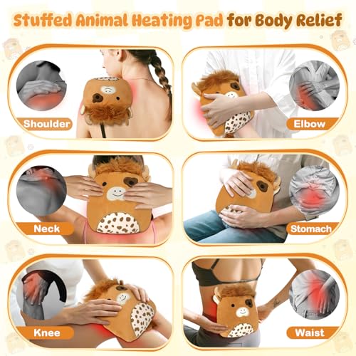 Highland Cow Microwavable Heating Pad – Weighted Stuffed Animal for Cramps, Stress & Muscle Relief, Lavender Scented Warm Plush Highland Cow, Cozy Gift for Women & Teens, Removable Heat Pack - color: Highland Cow Stuffed Animal