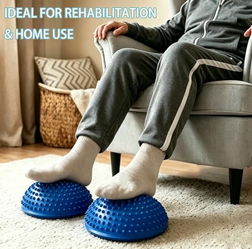 2PCS Hedgehog Balance Pods, Half Ball Balance Trainer with Pump - color: Blue