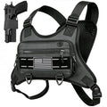 Running Chest Bag Tactical Running Vest with Pistol Holster Versatile Motorcycle Chest Pouch CCW Chest Pack