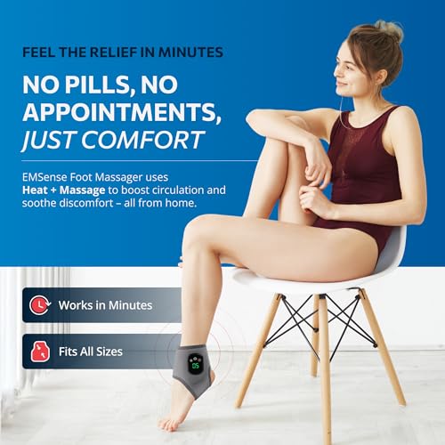 EMSense 3-in-1 Foot & Ankle Massager with Heat & Vibration, 1 Pack