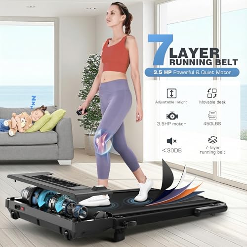 ANCHEER 15% Incline Treadmill with Desk Workstation & Adjustable Height