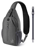 WATERFLY Small Hiking Sling Bag: Crossbody Sling Backpack Chest Bag Daypack for Men Women with Skin-Friendly Shoulder Strap - color: Grey(other Style)