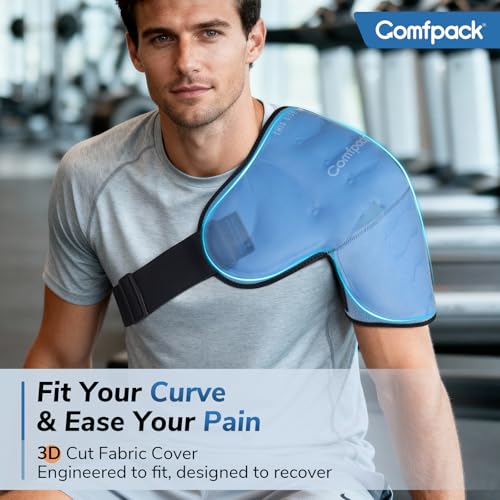 Comfpack Large Shoulder Ice Pack Wrap&Brace for Rotator Cuff Cold Therapy