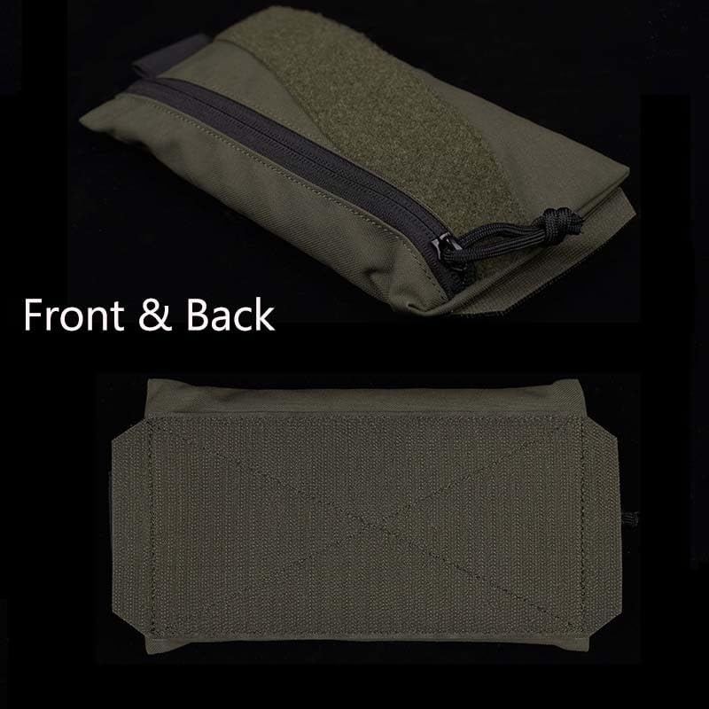Tactical Sticky Admin Pouch with Loop Panel Utility Snack Pouch Tool Storage Bag for Tactical Vest Chest Rig - color: Green