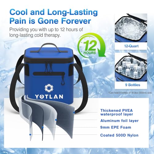 Ice Therapy Machine with Programmable Timer Continuous Cold Therapy System with Ergonomic Knee Pad for Knee Replacement Post-Surgery Recovery Pain Relief and Joint Swelling