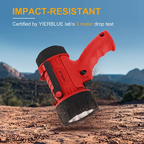 YIERBLUE Rechargeable Spotlight Flashlight with High Lumen LED - color: Red-Pro