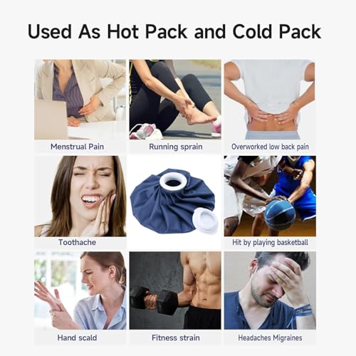 BICAREE Ice Packs for Injuries Reusable, Ice Cold Pack, Ice Bags Hot Water Bag for Hot & Cold Therapy and Pain Relief, 3 Ice Packs, 3 Sizes (6"/9"/11"), No-Leak Elastic Breathable Ice Bag - size: 6''-9''-11''