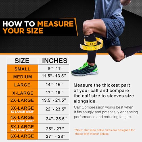 Doc Miller Compression Calf Sleeve for Men & Women, 20-30mmHg - color: Black, size: Small REGULAR