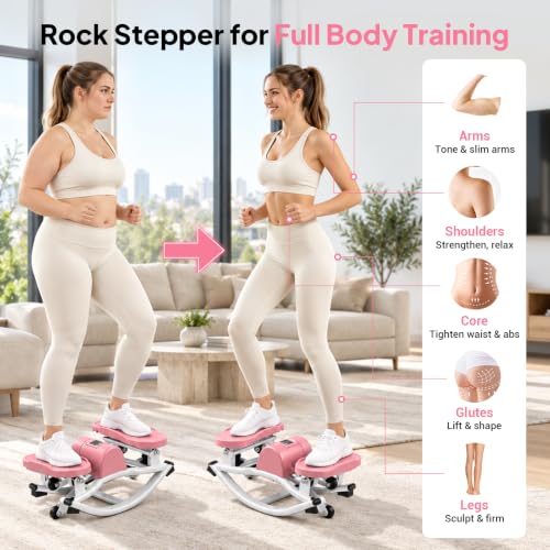 Rock Stepper Side to Side, 300 LBS Capacity, Side Stepper Exercise at Home - color: Glossy Pink