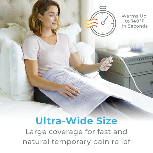 Pure Enrichment® PureRelief® Ultra-Wide Heating Pad, 20" x 24", 6 Settings - color: Periwinkle