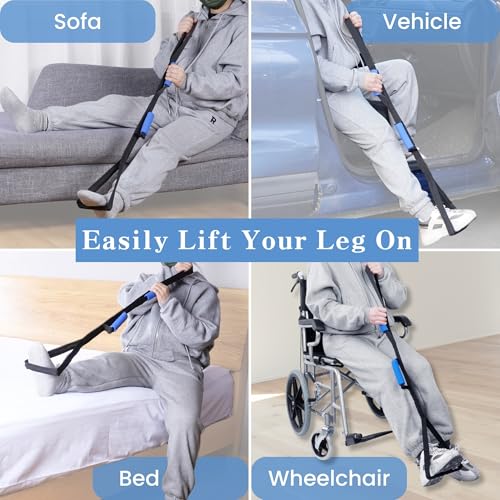 2PC Hip Replacement Kit After Surgery, Recovery Kit for Seniors with 42 Inch Leg Lifter Strap, Bed Ladder Assist(160"Bed Ladder Assist Leg Lifter)