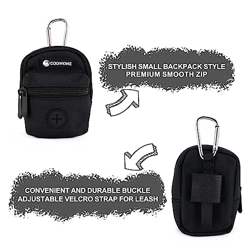 Dog Treat Pouch Dog Poop Bag Holder for Leashes, Pets Snack Container With Inner Small Bag, Puppy Supplies Perfect for Training and Walking - Hands Free Dog Waste Bag Dispenser -Dog Travel Accessories - color: Black 2