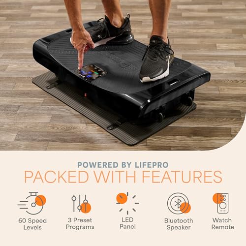 Lifepro Rumblex 4D Vibration Plate Exercise Machine with 7 Training Modes - color: Black, size: Pro