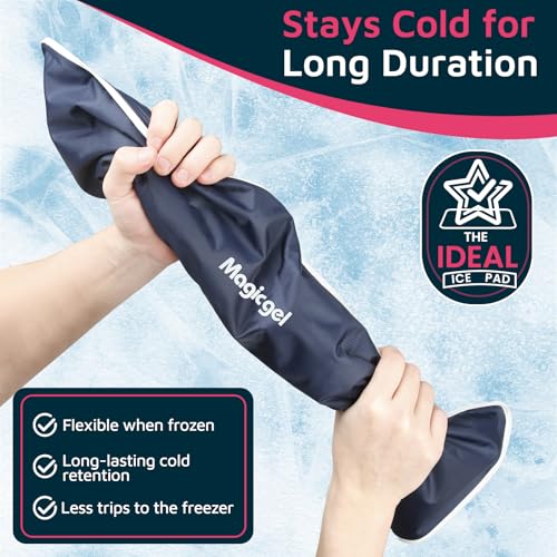 Magic Gel Leg Ice Pack - Professional Cold Therapy - Wrap Around Shin Ice Packs - Full Leg Ice Pack Wrap Around Entire Legs - Cool Down Your Legs Shins Hamstrings - Grey - style: Leg Ice Pack - Grey