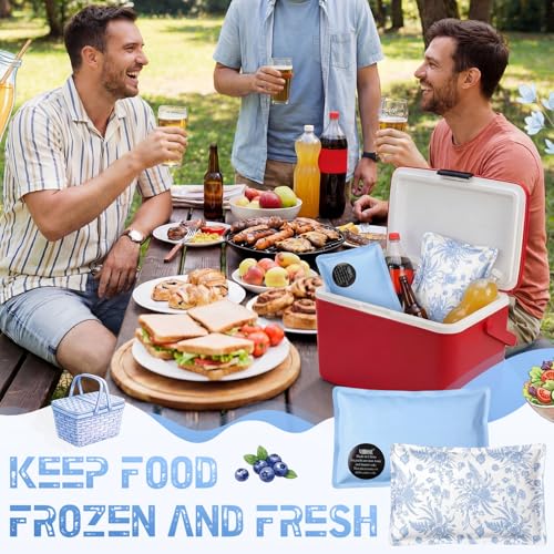 VIHOSE 2 Pcs Ice Packs for Lunch Box Bag - color: Blue, style: Floral