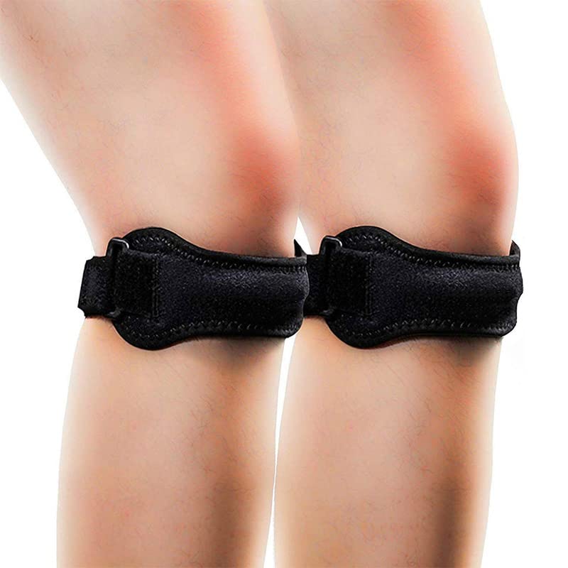 Patella Tendon Knee Strap,Knee Pain Relief for Torn Meniscus ACL MCL Arthritis Tendonitis, Weightlifting Running Cycling Basketball Mountaineering HX1011 (One Size, Black)