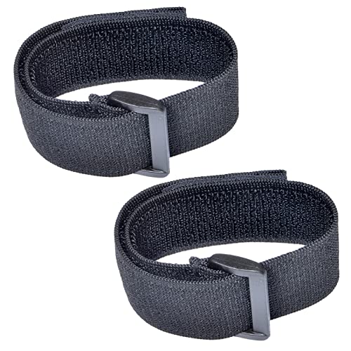 HYS Adjustable Elastic Armband Strap Bundle for Universal Silicone, Leather, Nylon Holster Case with Armband Slots (Black, 2)