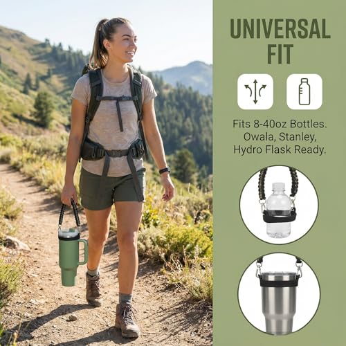 Water Bottle Handle Strap for Stanley Cup, Owala and Most 12-40oz Tumblers - color: set 2, style: 4 pcs