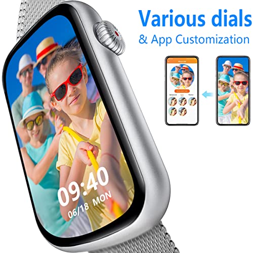 FITVII Slim Fitness Tracker with Blood Oxygen, Blood Pressure, 24/7 Heart Rate and Sleep Tracking, IP68 Waterproof Activity Trackers and Smart Watches with Step Tracker, Pedometer for Women Men - color: Silver