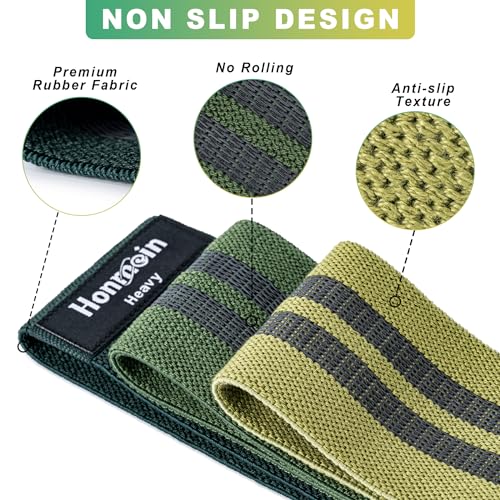 Resistance Bands for Working Out, 3 Levels Fabric Exercise Bands Set - color: Green