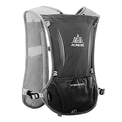 AONIJIE 5L Outdoor Sport Multifunctional Camping Backpack Cycling Running Climbing Hiking Hydration Vest Pack - color: Black-only Vest