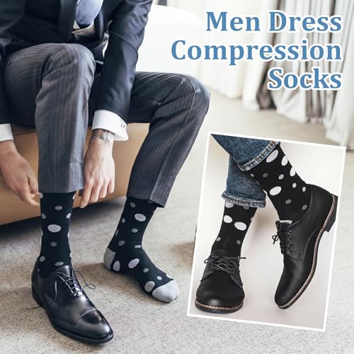 Shyyween 12 Pairs Men Knee High Compression Socks - size: Large, style: Gray Tones
