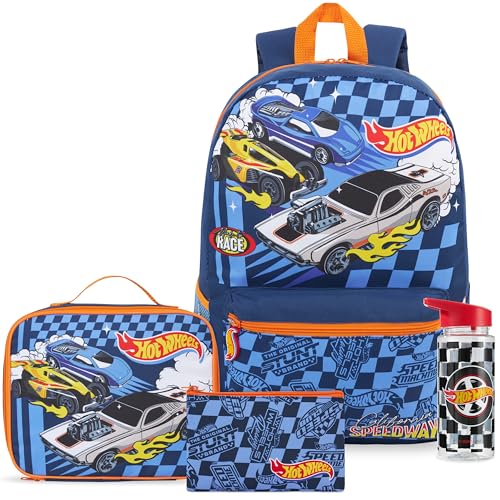 Get Trend Hot Wheels Boys Backpack, 4 Piece Set - color: Multi Hot Wheels
