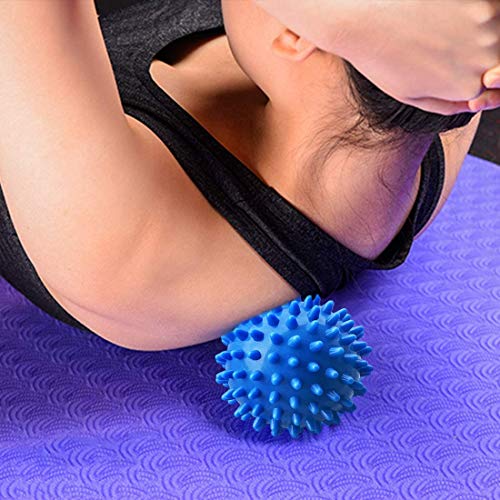 PGYUD Professional Massage Balls Foot Ball Foot Massager Spiky Roller for Deep Tissue Trigger Point Plantar Fasciitis Reflexology Stress Therapy Myofascial Release(Blue + Purple) - color: （blue，purple）-2 Pack