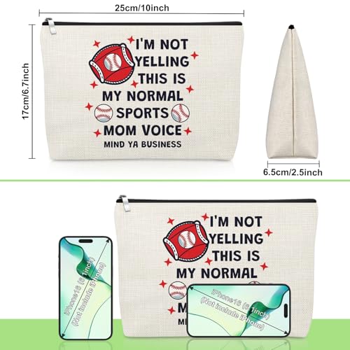 Baseball Mom Gifts for Women Funny Makeup Bag Thank You Present for Her Team Mom Coach Sports Lover Cosmetic Bag Mothers Day End of Season Baseball Team Gifts Christmas Birthday Present Travel Pouch - color: Baseball Makeup Bag