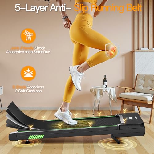 AKLUER Walking Pad Treadmill with 12% Auto Incline Adjustable Handlebar - color: deep black