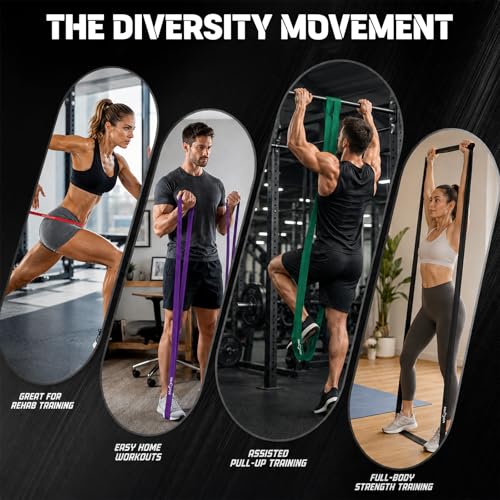 Resistance Bands Set,Exercise Bands with Handles&Door Anchor - color: 6pack(Yellow+red+Black+Purple+Green+Blue)