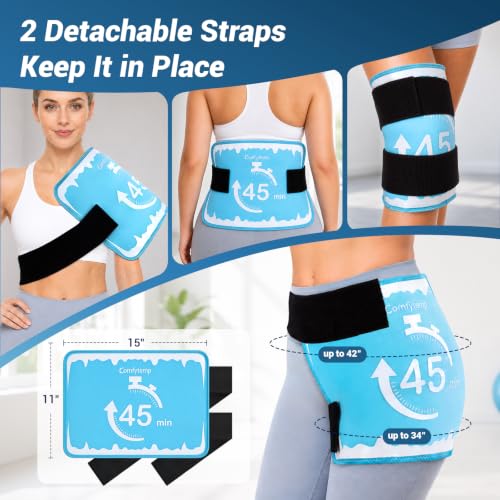 Comfytemp Gel Ice Packs for Injuries Reusable, 45 Min Long Lasting Ice Pack