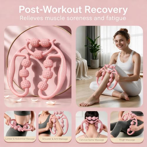 Pink Pedal Resistance Band with Handle, 4 Tubes & Ankle Cuffs - color: Light Pink