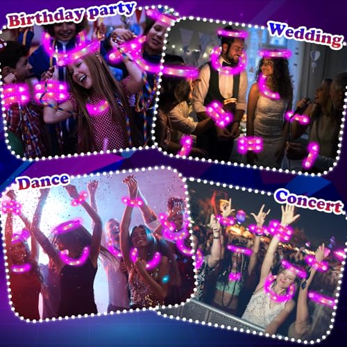 12-24 PCS Pink Glow Sticks Halloween Party Favors Toys for Kids Adults - style: Pink
