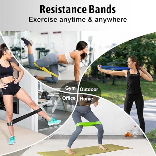 Resistance Bands Set for Exercise, 6 Levels Workout Bands with Yoga Straps for Strength Training, Sports, Fitness, Leg Workouts