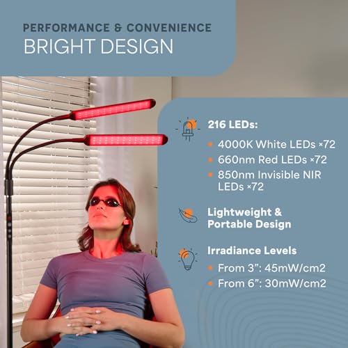 Lifepro Lumaglow Red Light Therapy Lamp & Reading Lamp - 108/216 LEDs - size: Large
