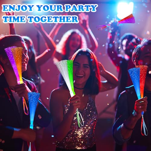 Halloween Glow in Dark Party Favors for Kid,12PCS Light Up Fiber Optic Wand