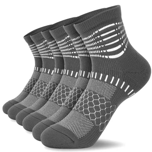 IRAMY Ankle Compression Socks Women Men Plantar Fasciitis Relief 3/5 Pairs - color: Dark Grey(3 Pairs), size: Medium