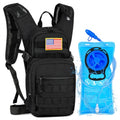 Tactical Hydration Backpack 2L Water Bladder - Lightweight Durable Pack for Hiking, Running, Outdoor Adventures, Adjustable Straps & Leak-Proof Design - color: Black