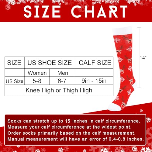 Junely Compression Socks for Women Knee High Socks Funny - color: A2-christmas01