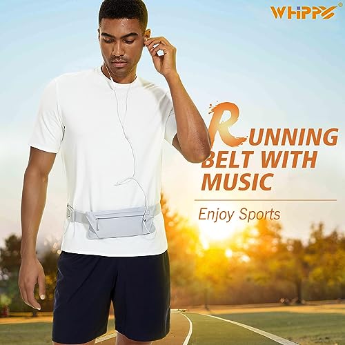 WHIPPY Slim Running Belt Fanny Pack for Women Men Elastic Runners Belt Waist Pouch Chest Bag Phone Holder Waist Pack for Running Hiking - color: 3-Grey
