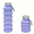 YCT Collapsible Water Bottle 17oz（500ml），Travel Portable Sport Water Bottle，Reusable Silicone Foldable Water Bottles for Gym Camping Hiking (Purple) - color: Purple