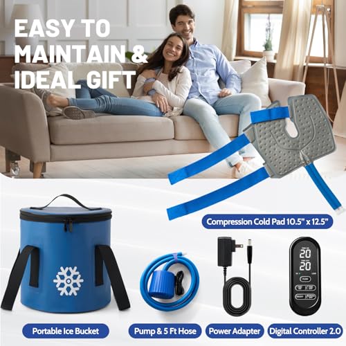 GALINAND Ice Machine for Knee After Surgery 2.0, FSA Eligible HSA, Portable Cold Therapy Machine for Knee Replacement, Ice Therapy for Post Surgery, Cryotherapy System, Ice Compression for Recovery