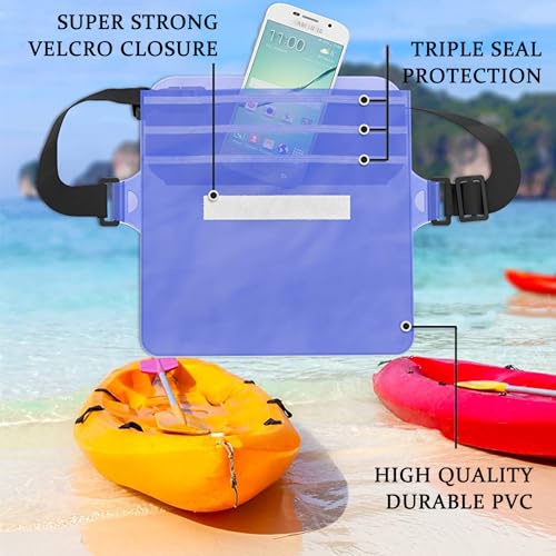 CADONO 2-Pack Waterproof Pouch with Adjustable Waist Strap - color: Black
