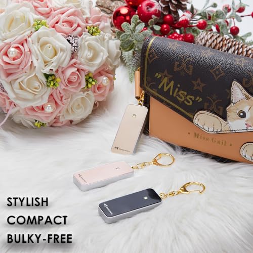 Ultrathin Personal Alarm Waterproof Replaceable Battery Strobe Light - color: Rose Gold