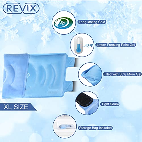 REVIX Knee Ice Pack for Injuries Reusable Gel Knee Ice Wrap for Arthritis
