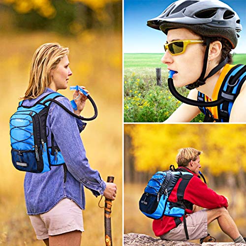 Hydration Backpack with 3L Water Bladder, Small Hydration Pack Backpack for Men Women, Lightweight Water Backpack with Cooler Layer for Running, Biking, Hiking - color: Pink