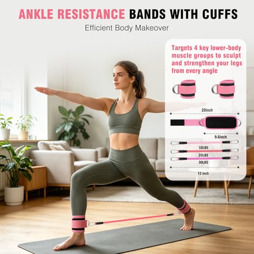 Pilates Kit for Home Workouts, 19-Piece Full Body Fitness Equipment Set with 14.5" Pilates Ring, 9.8" Exercise Ball, Resistance Bands, Core Sliders & Ankle Weights for Women and Beginners