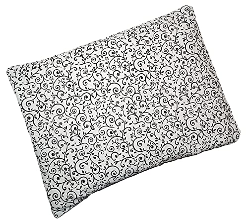 Microwavable Corn Filled Heating Pad and Cold Pack/Washable 100% Cotton Cover (Vines - Black and White, 7.5in W x 11in L) - size: 7.5in W x 11in L, style: Vines - Black and White