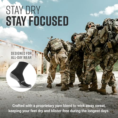 MudGear Graduated Compression Socks, Durable, Sweat-Resistant OCR Performance Socks with Cushioned Footbed, Made in USA - color: All Black, size: Medium